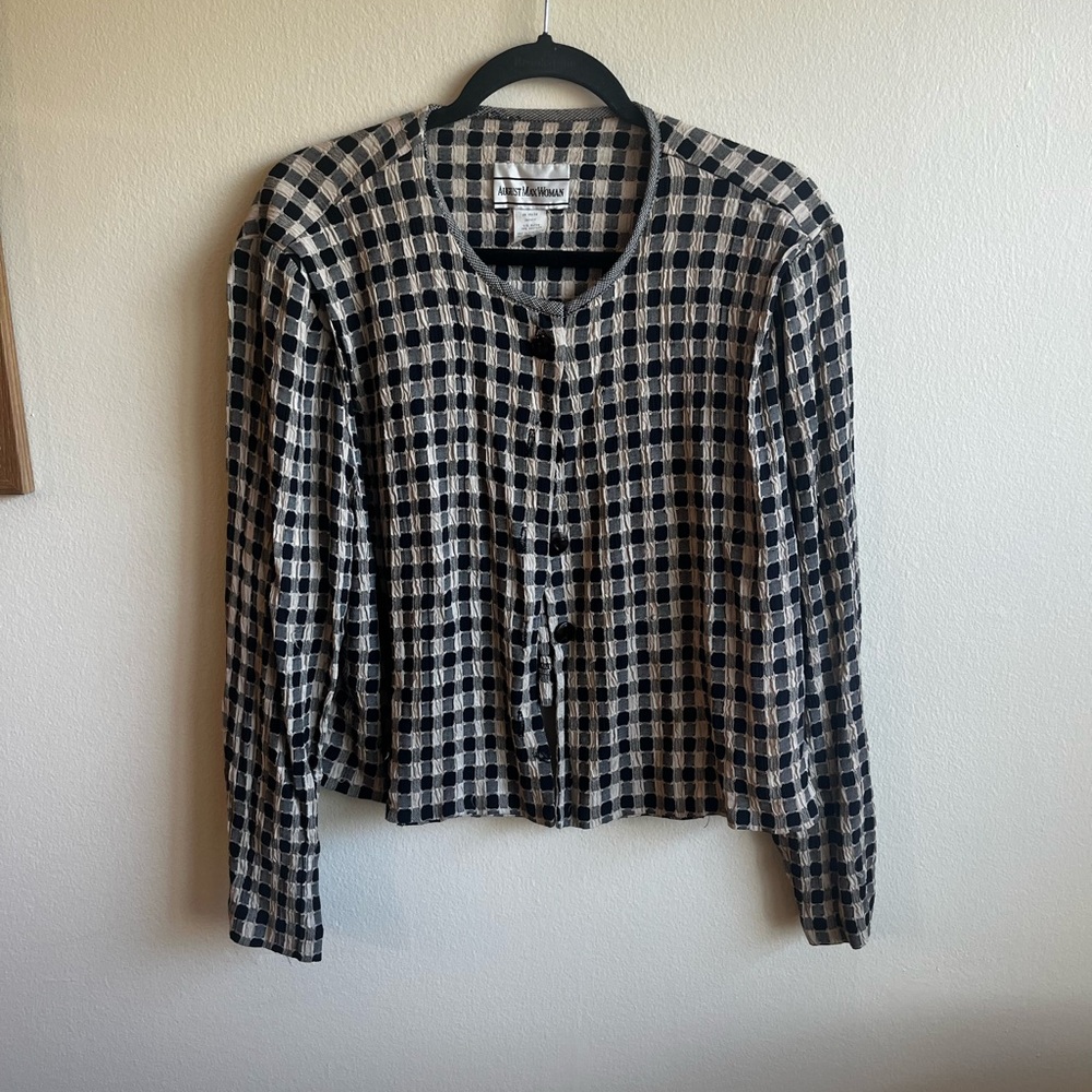 Checkered Black and White Women's Top